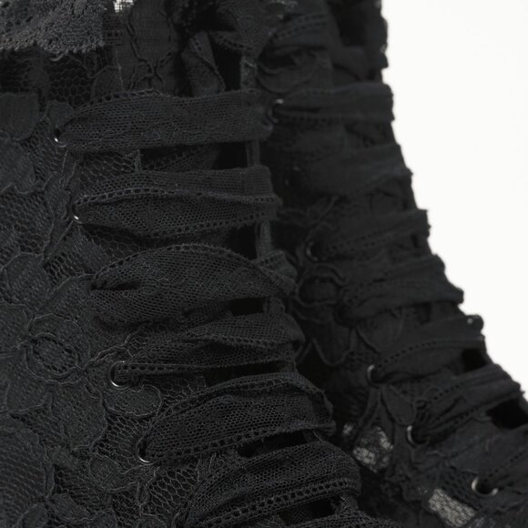Saint Laurent Blaze 45 Black Lace Lace-Up Booties - Picture 7 of 10